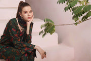 Feathers Digital Printed Dhanak Unstitched 3Pc Suit GREEN LAGOON-FT294