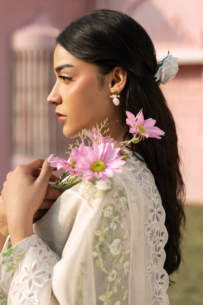 Cross Stitch Premium Embroidered Lawn Unstitched 3Pc Suit - GREEN TRELLIS