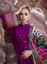 Zainab Chottani Embroidered Herringbone Unstitched 3Pc Suit D-10 Gul