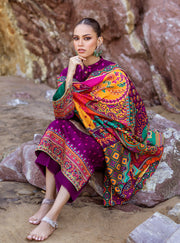 Zainab Chottani Embroidered Herringbone Unstitched 3Pc Suit D-10 Gul