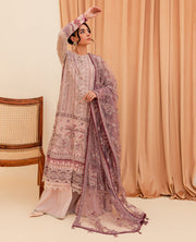 Xenia Formals Unstitched Luxury Embroidered Chiffon 3Pc Suit - GULFISHA