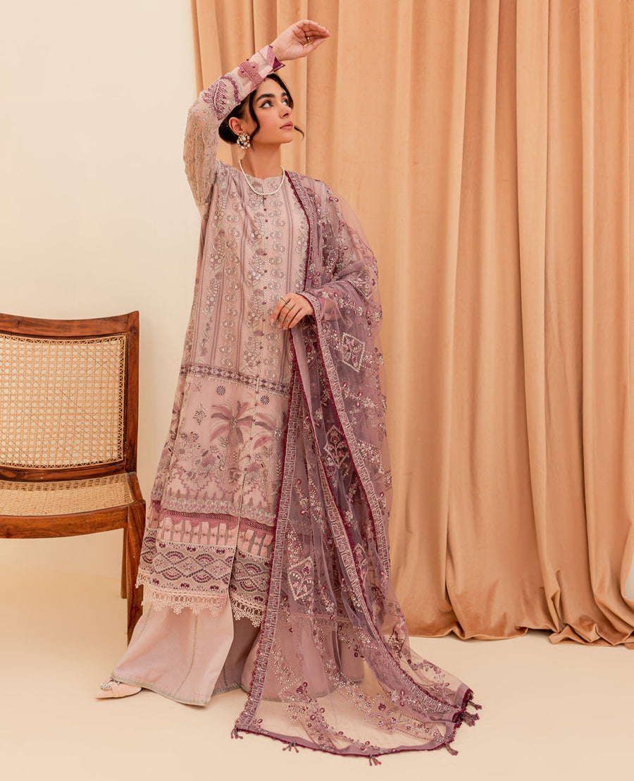 Xenia Formals Unstitched Luxury Embroidered Chiffon 3Pc Suit - GULFISHA