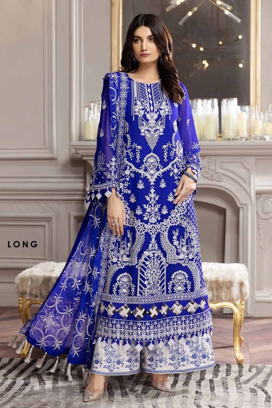 Alizeh Fashion Aqs-e-Dast Unstitched 3Pc Chiffon Suit D-09 Gulnaar