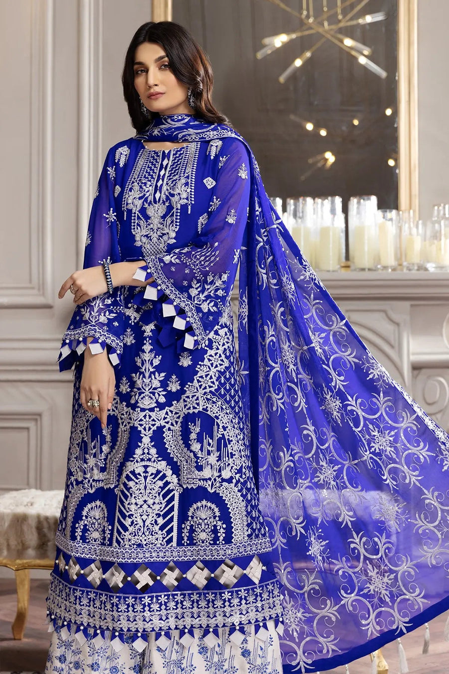 Alizeh Fashion Aqs-e-Dast Unstitched 3Pc Chiffon Suit D-09 Gulnaar
