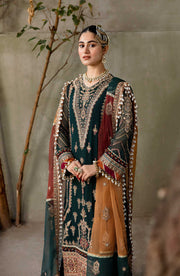 Zarin by Eleshia Unstitched Embroidered Chiffon 3Pc Suit - GUL RANG