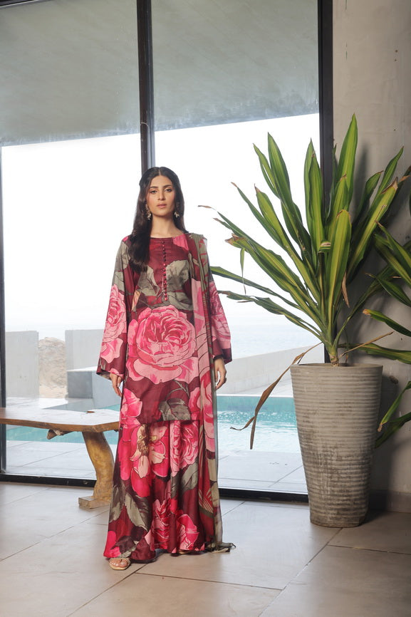 Feathers Whisper Winds Unstitched Printed Lawn 3Pc Suit GULROOH-FT490