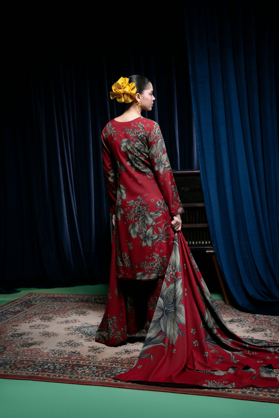 Feathers Digital Printed Dhanak Unstitched 3Pc Suit GULRUKH-FT419