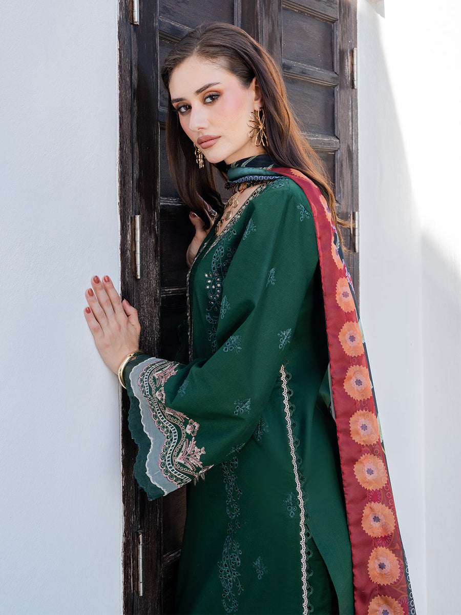 Dareen by IZEL Embroidered Luxury Lawn Unstitched 3Pc Suit - Gulrukh