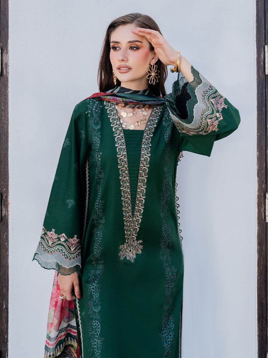 Dareen by IZEL Embroidered Luxury Lawn Unstitched 3Pc Suit - Gulrukh