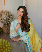 Liliana by Faiza Saqlain Embroidered Lawn Unstitched 3Pc Suit - Galina