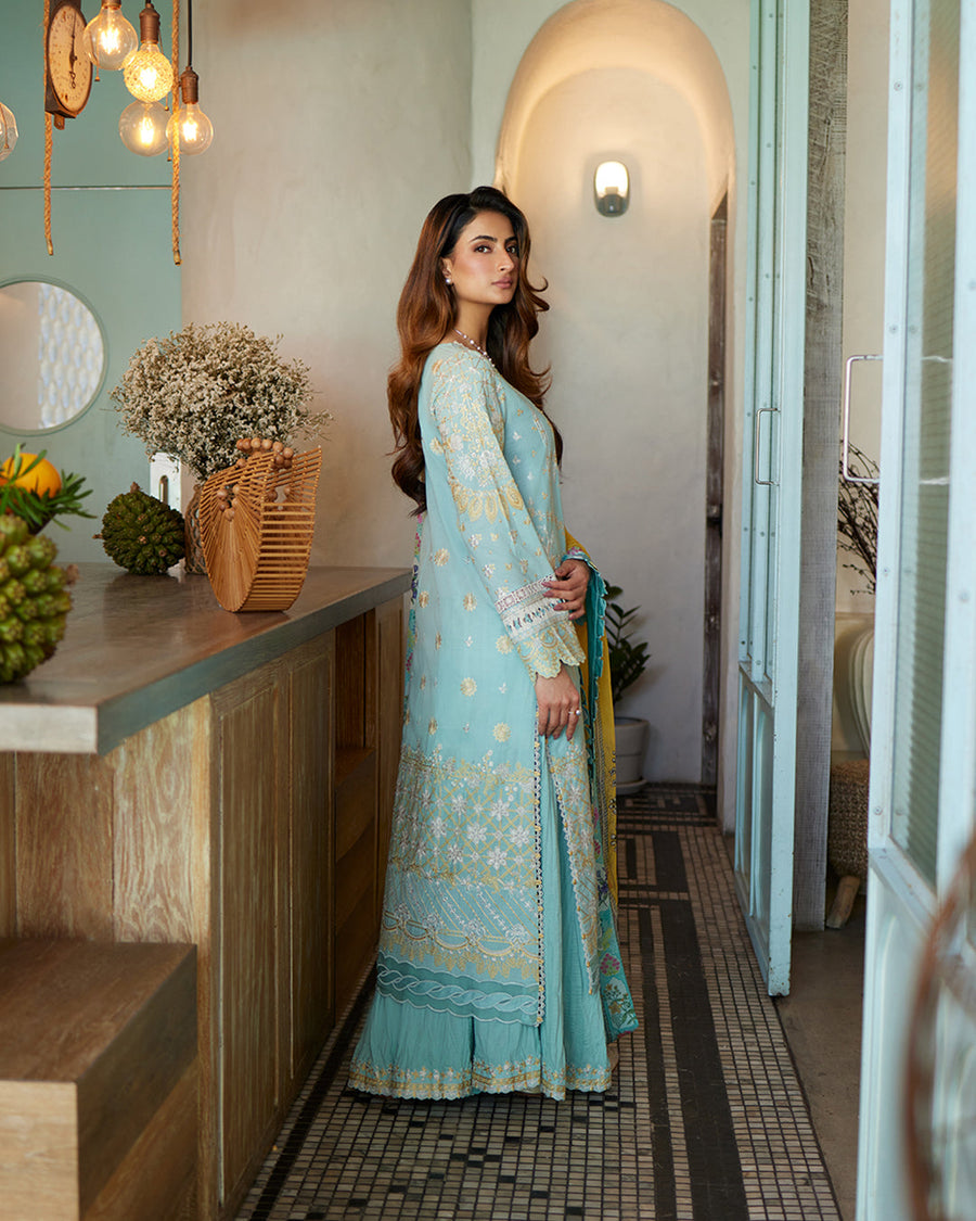 Liliana by Faiza Saqlain Embroidered Lawn Unstitched 3Pc Suit - Galina