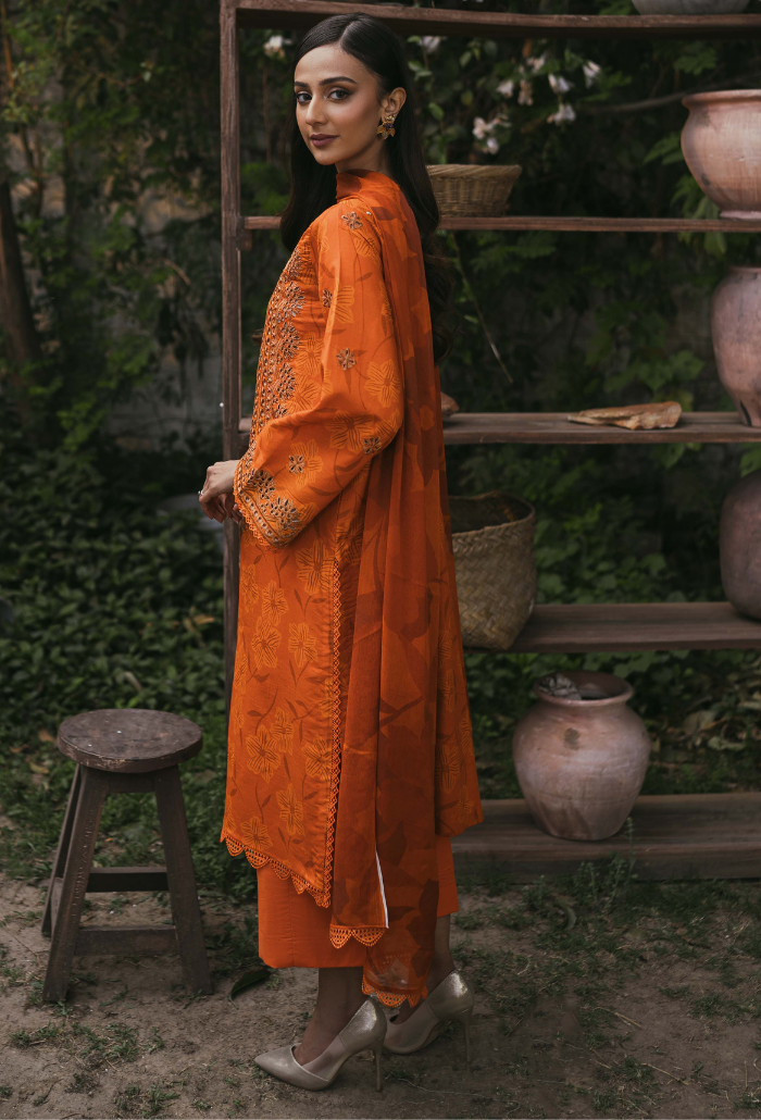 Gardenia Printkari by Humdum Embroidered Lawn Unstitched 3Pc Suit D-02