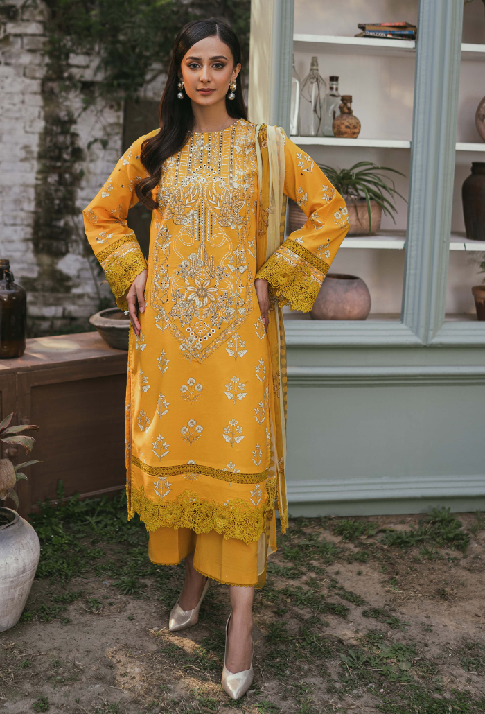 Gardenia Printkari by Humdum Embroidered Lawn Unstitched 3Pc Suit D-05