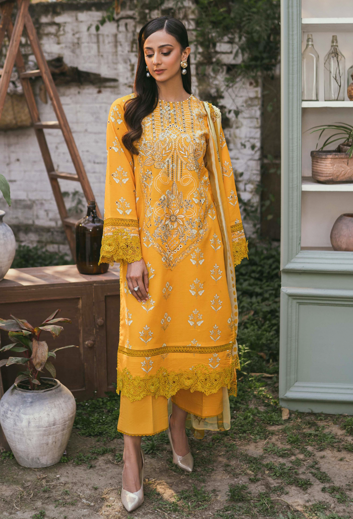 Gardenia Printkari by Humdum Embroidered Lawn Unstitched 3Pc Suit D-05