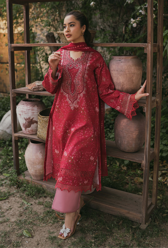 Gardenia Printkari by Humdum Embroidered Lawn Unstitched 3Pc Suit D-06
