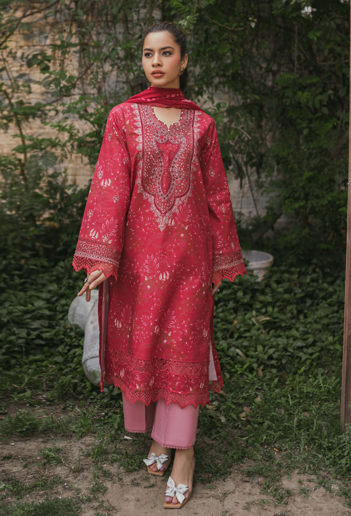 Gardenia Printkari by Humdum Embroidered Lawn Unstitched 3Pc Suit D-06
