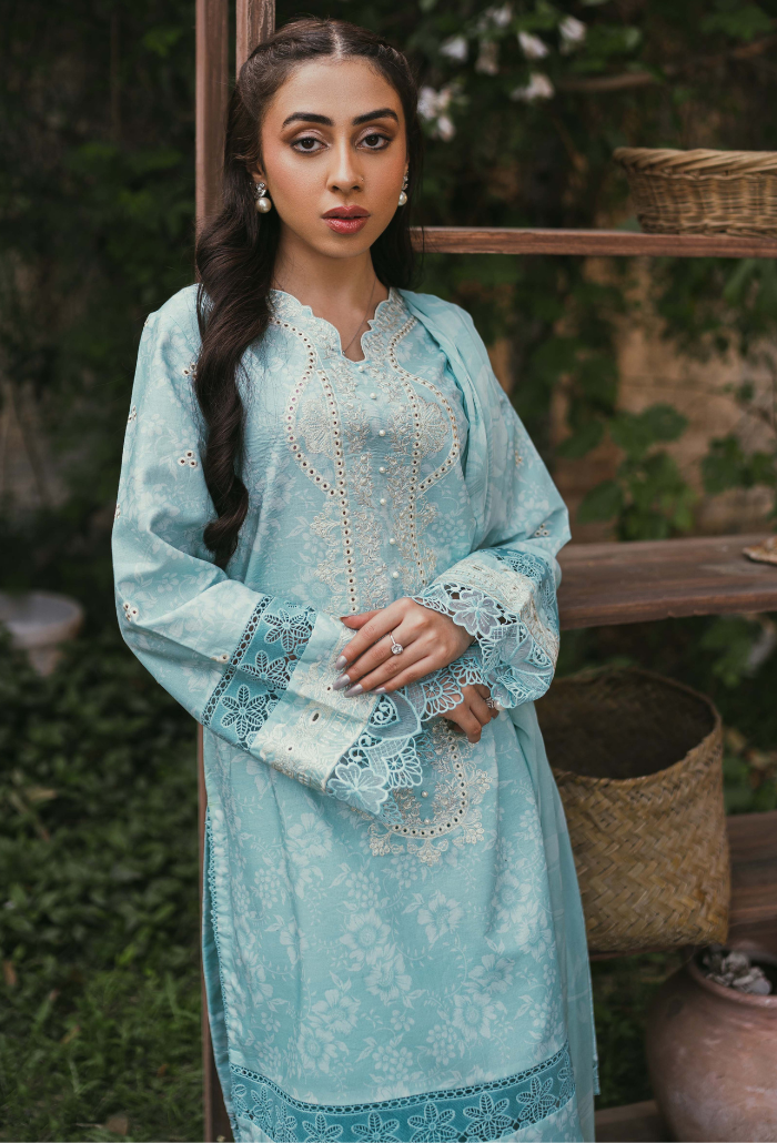 Gardenia Printkari by Humdum Embroidered Lawn Unstitched 3Pc Suit D-07