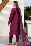 Farasha Summer Weaves Embroidered Lawn Unstitched 3Pc Suit - Garnet Passion