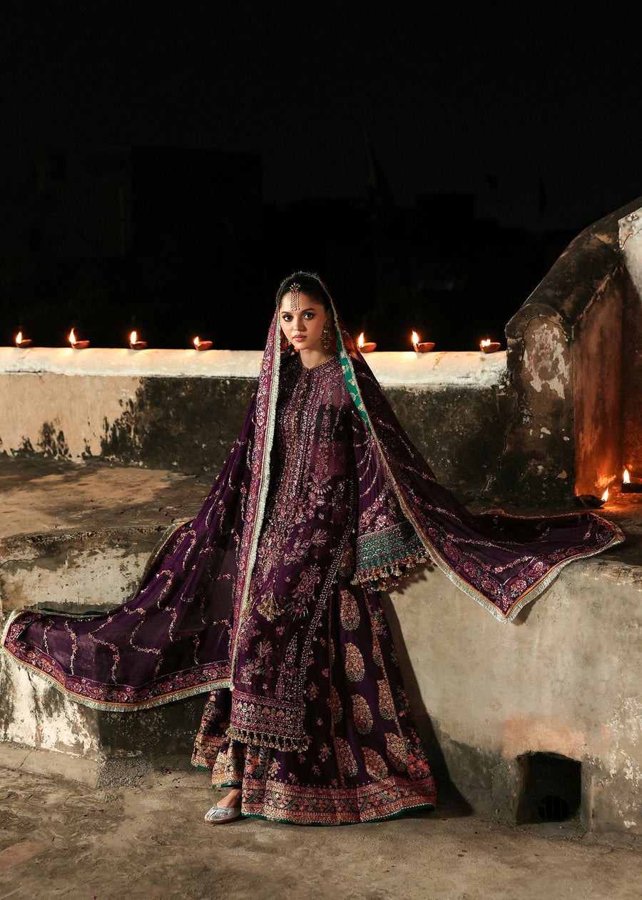 Hussain Rehar Massarat Embroidered Chiffon Unstitched 3Pc Suit - Ghazal
