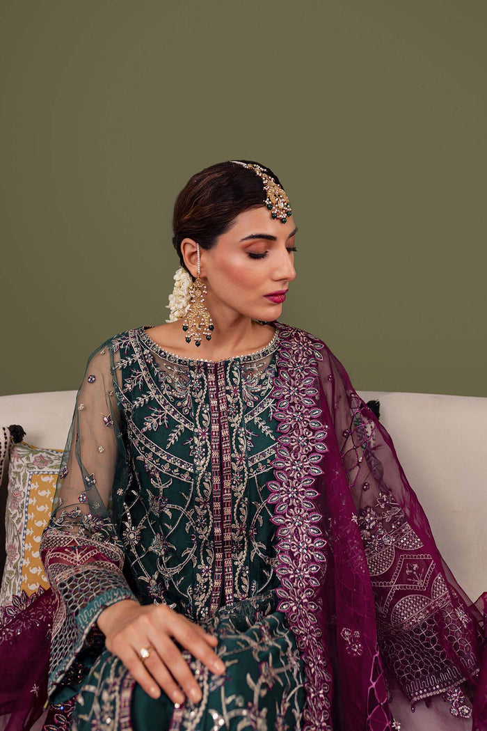 Farasha Luxury Formal Embroidered Net Unstitched 3Pc Suit - Gia