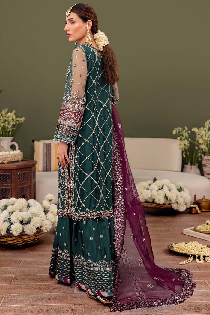 Farasha Luxury Formal Embroidered Net Unstitched 3Pc Suit - Gia