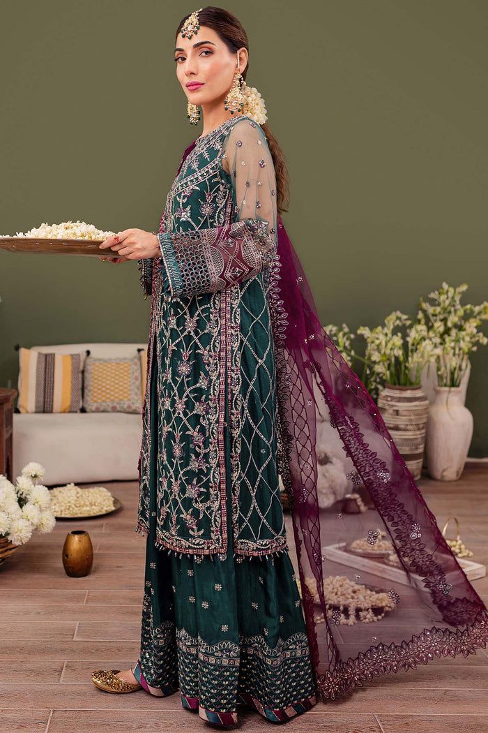Farasha Luxury Formal Embroidered Net Unstitched 3Pc Suit - Gia