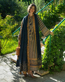 Mushq Broadway Embroidered Jacquard Unstitched 3Pc Suit - Gilded Arch
