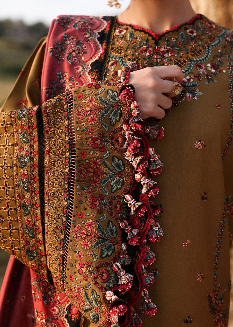 Hussain Rehar Embroidered Khaddar Unstitched 3Pc Suit - Gitiara
