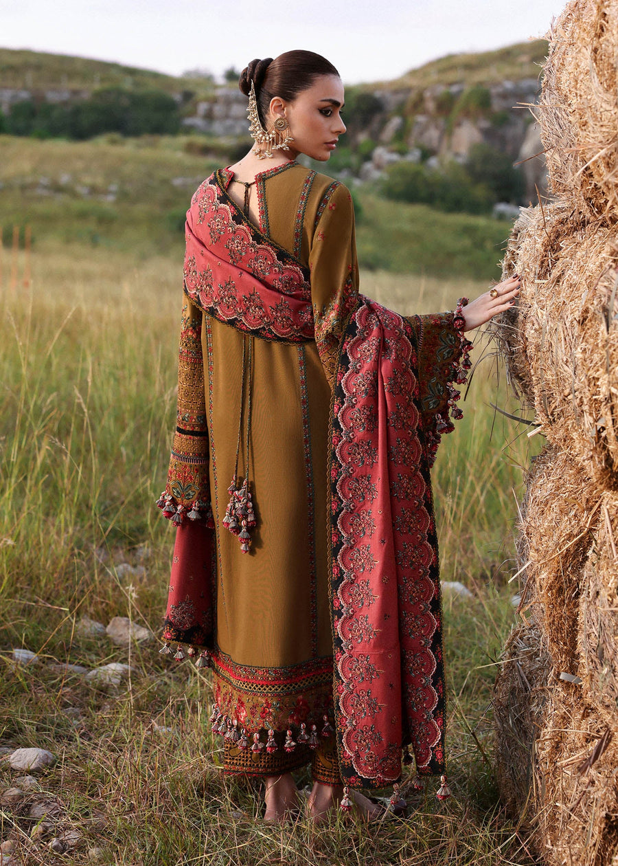 Hussain Rehar Embroidered Khaddar Unstitched 3Pc Suit - Gitiara