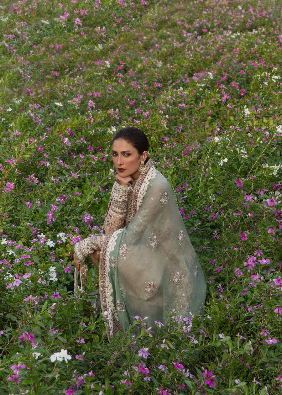 Hussain Rehar Festive Embroidered Korean Raw Silk Unstitched 3Pc Suit - GOHAR ARA