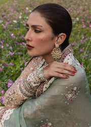 Hussain Rehar Festive Embroidered Korean Raw Silk Unstitched 3Pc Suit - GOHAR ARA
