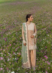 Hussain Rehar Festive Embroidered Korean Raw Silk Unstitched 3Pc Suit - GOHAR ARA