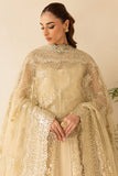 Farasha LU ZELLA Embroidered Net Unstitched 3Pc Suit D-09 GOLDEN AURA