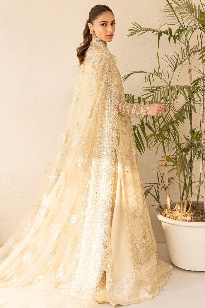 Farasha LU ZELLA Embroidered Net Unstitched 3Pc Suit D-09 GOLDEN AURA
