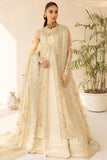 Farasha LU ZELLA Embroidered Net Unstitched 3Pc Suit D-09 GOLDEN AURA