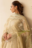 Farasha LU ZELLA Embroidered Net Unstitched 3Pc Suit D-09 GOLDEN AURA