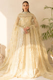 Farasha LU ZELLA Embroidered Net Unstitched 3Pc Suit D-09 GOLDEN AURA