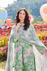 Farasha Summer Escape Embroidered Lawn Unstitched 3Pc Suit - Golden Spring