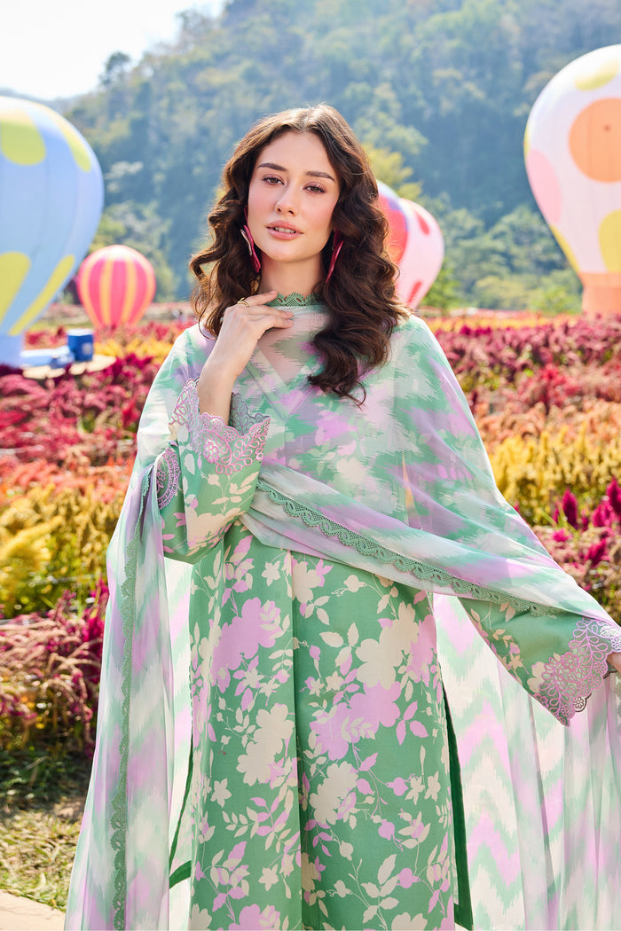 Farasha Summer Escape Embroidered Lawn Unstitched 3Pc Suit - Golden Spring