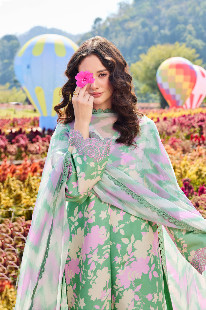 Farasha Summer Escape Embroidered Lawn Unstitched 3Pc Suit - Golden Spring