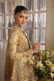 Afrozeh Dastangoi Embroidered Tissue Zari Unstitched 3Pc Suit AWS-03 GOLDVEIL