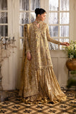 Afrozeh Dastangoi Embroidered Tissue Zari Unstitched 3Pc Suit AWS-03 GOLDVEIL
