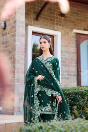 Farasha Sorine Summer Embroidered Lawn Unstitched 3Pc Suit - Green Elegance