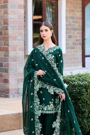 Farasha Sorine Summer Embroidered Lawn Unstitched 3Pc Suit - Green Elegance