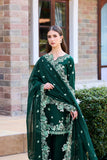 Farasha Sorine Summer Embroidered Lawn Unstitched 3Pc Suit - Green Elegance