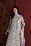 Farasha Fiorella Embroidered Chiffon Unstitched 3Pc Suit - Grey Opal