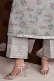 Farasha Fiorella Embroidered Chiffon Unstitched 3Pc Suit - Grey Opal