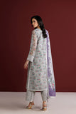 Farasha Fiorella Embroidered Chiffon Unstitched 3Pc Suit - Grey Opal