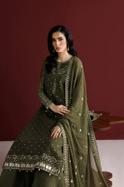Farasha Luxury Formal Embroidered Chiffon Unstitched 3Pc Suit - Grove Allure