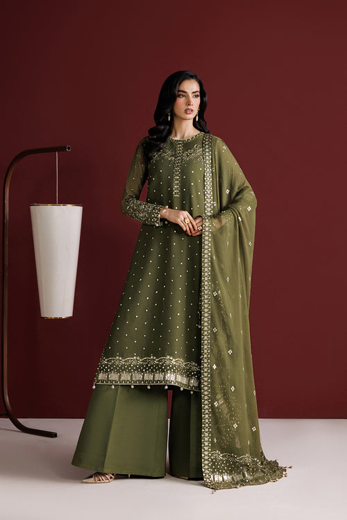 Farasha Luxury Formal Embroidered Chiffon Unstitched 3Pc Suit - Grove Allure